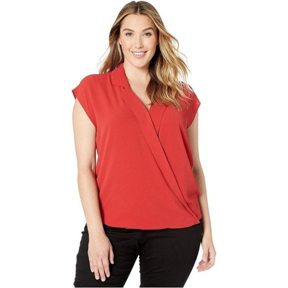 NWT Nordstrom Vince Camuto Crepe Faux Wrap Blouse